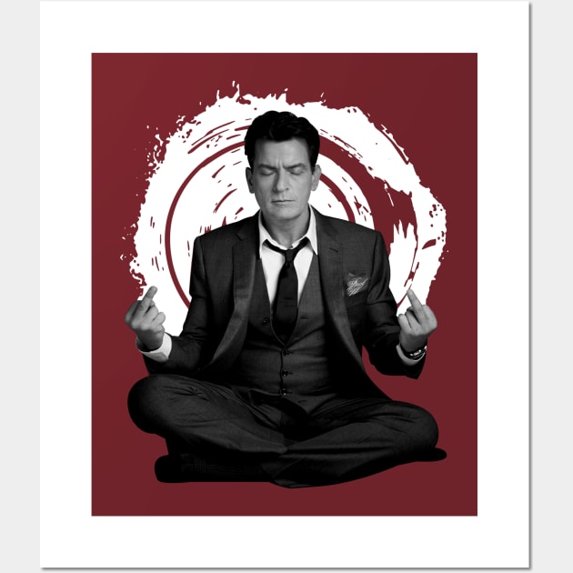 Charlie Sheen Meditation FU Wall Art by fancyjan